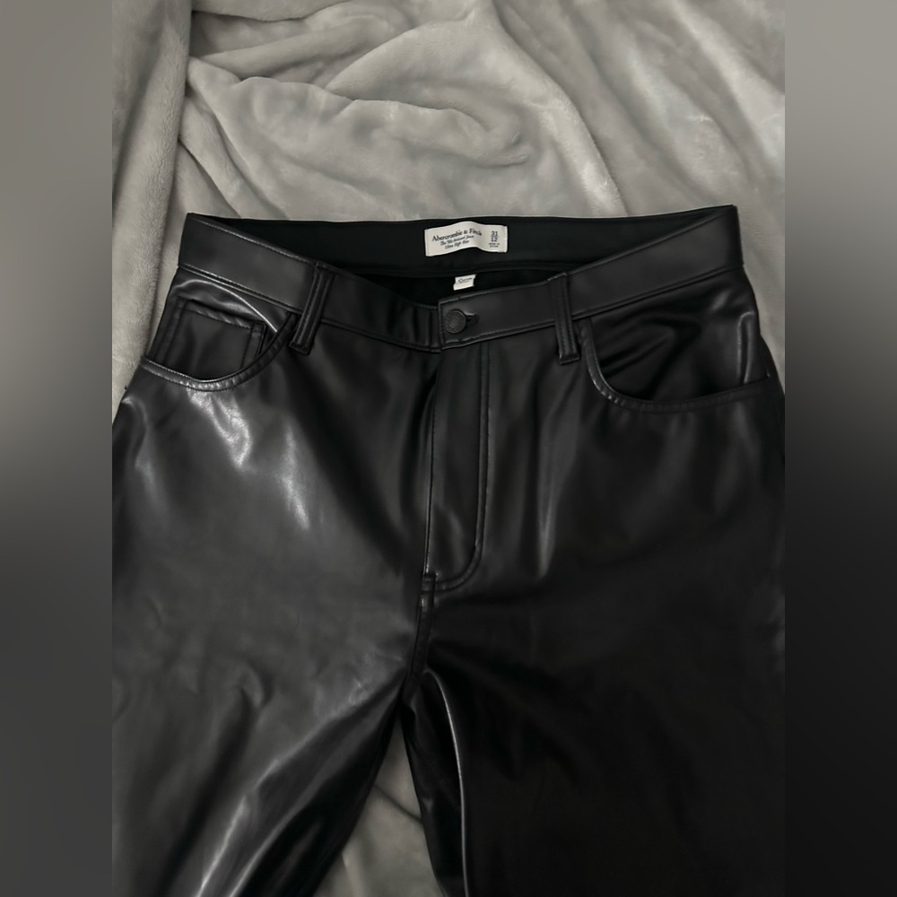 Curve Love Abercrombie Black Faux Leather Pants